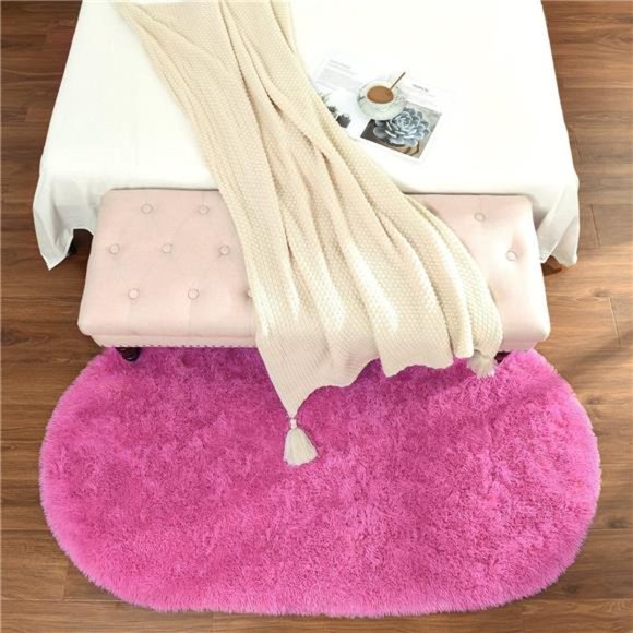 Fluffy Rugs for Bedroom, Shag Cute Area Rug for Girls/Boys and Kids Baby Room - Picture 3 of 7